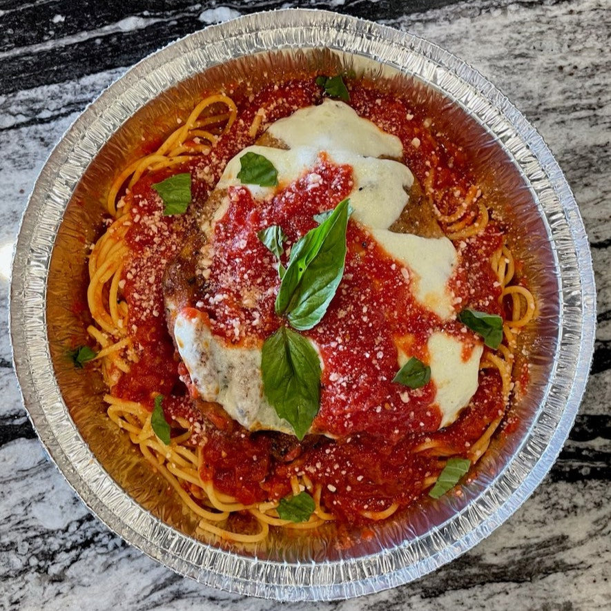 Chicken Parm over Pasta